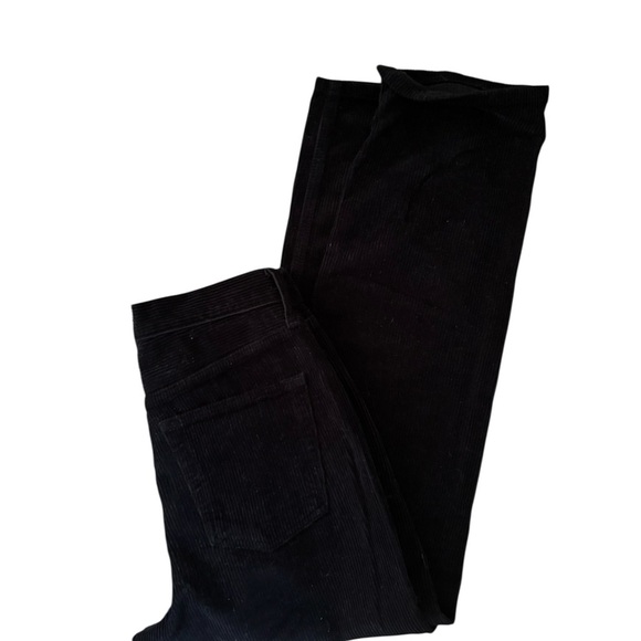 TOPSHOP Wide Rib Corduroy Taper Pant Sz 26X30 High Waisted Black 100% Cotton - Picture 3 of 6